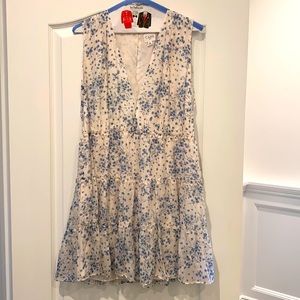 NBW Cami NYC Egle dress, beautiful blue & white flower print. Size L.